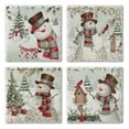 thumbnail image 1 of Thirstystone "Brown Hat Snowmen" 4-Pack Tumbled Tile Coasters, 1 of 7