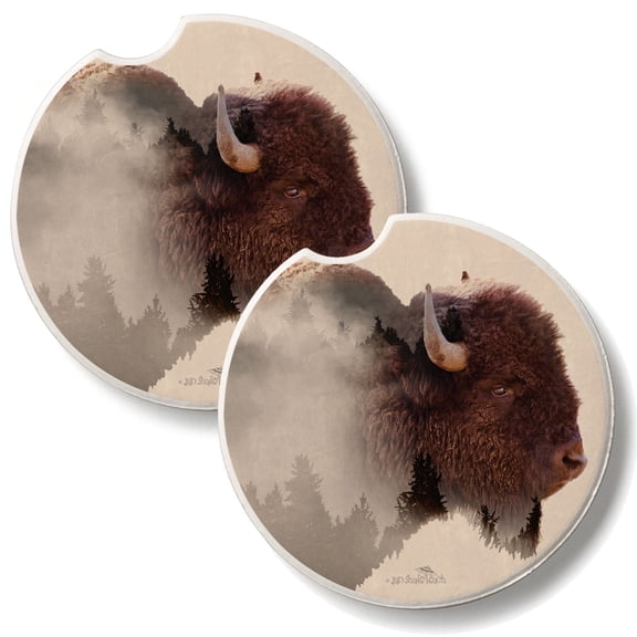 Thirstystone Buffalo Scene 2 Pack Absorbent Car Coasters