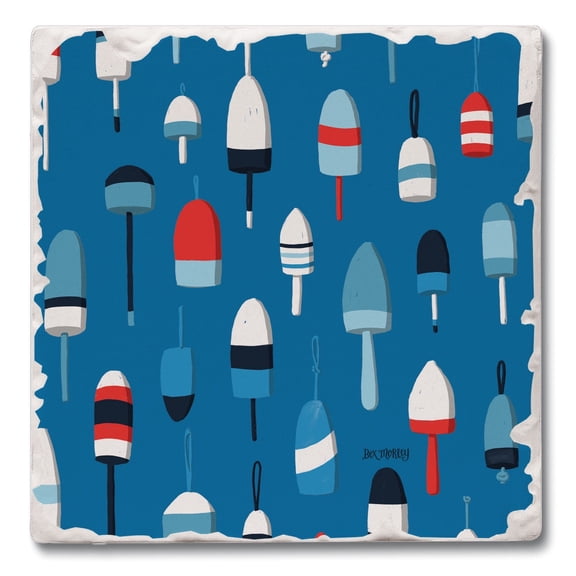 Thirstystone Buoy Pattern Single Tumbled Tile Coaster Create Your Own Set