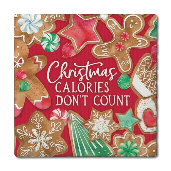 Thirstystone "Calories Don't Count" Single Tumbled Tile Stone Coaster