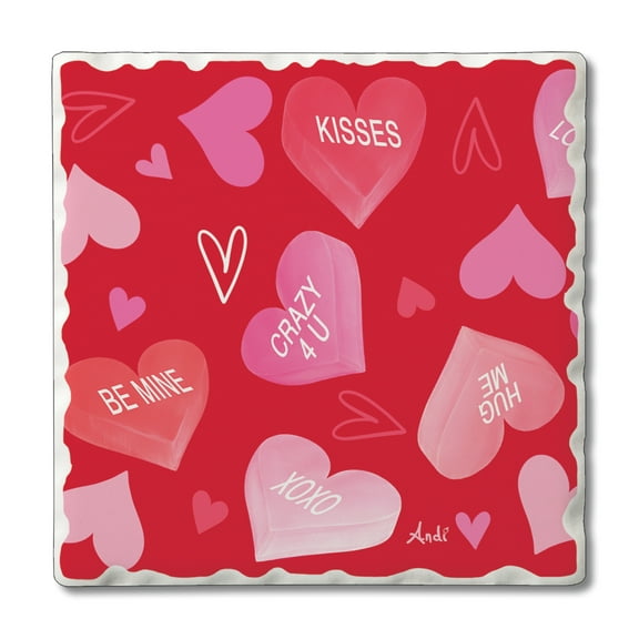 Thirstystone "Candy Hearts" 4-Pack Tumbled Tile Coasters