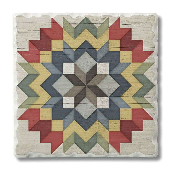 Thirstystone "Carpenters Star" Quilt Design Tumbled Tile Coaster