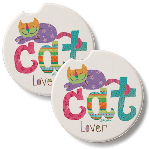 Thirstystone Cat Lover 2 Pack Absorbent Car Coasters