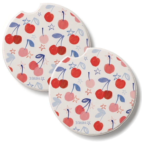 Thirstystone Cherry Stars 2 Pack Absorbent Car Coasters