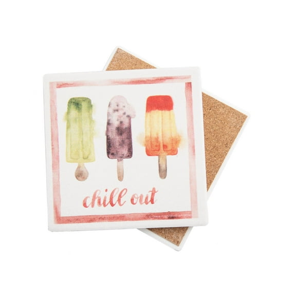 Thirstystone Chill Out Coaster Set of 4, Tabletops Surfaces Safe