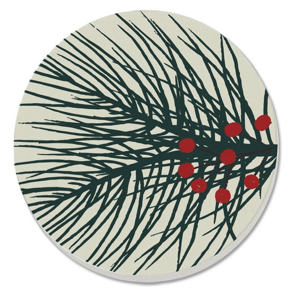 Thirstystone "Christmas Pine" Single Round Stone Coaster