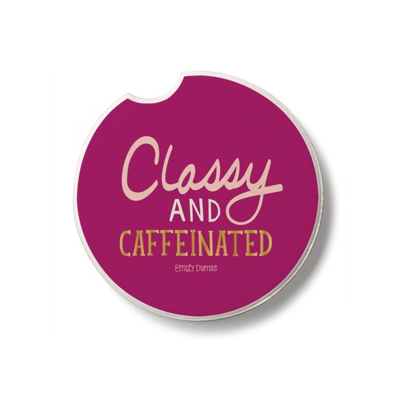 Thirstystone "Classy & Caffeinated" Single Absorbent Stone Car Coaster