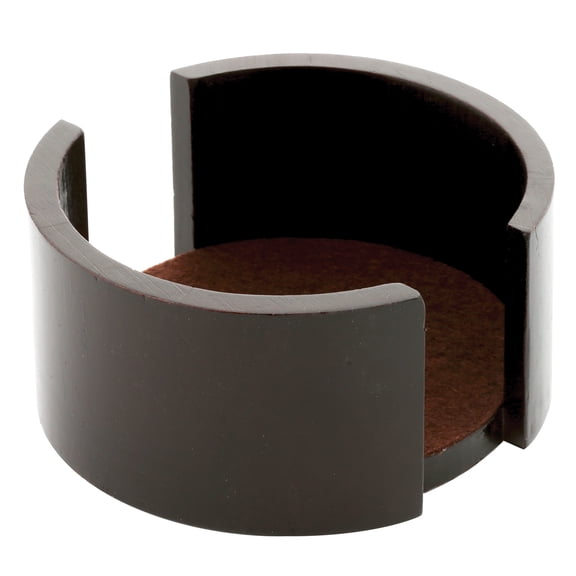 Thirstystone Dark Walnut Wood Coaster Holder 4.75” Diameter