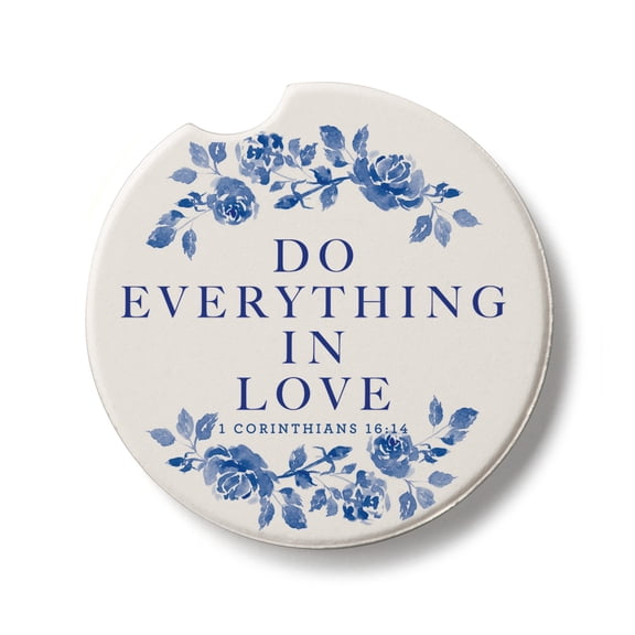 Thirstystone Do Everything in Love Single Round Stone Car Coaster