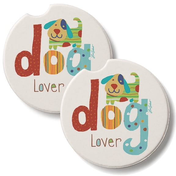 Thirstystone Dog Lover 2 Pack Absorbent Car Coasters