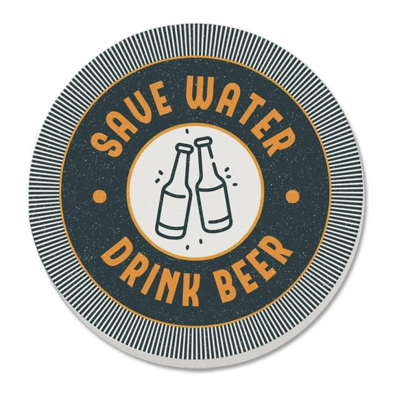 Thirstystone "Drink Beer" Single Round Absorbent Coaster