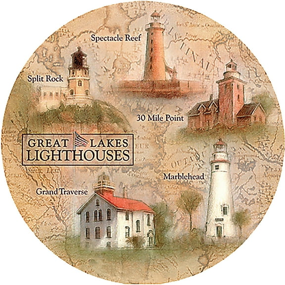Thirstystone Drink Coasters Set, Great Lakes Lighthouses
