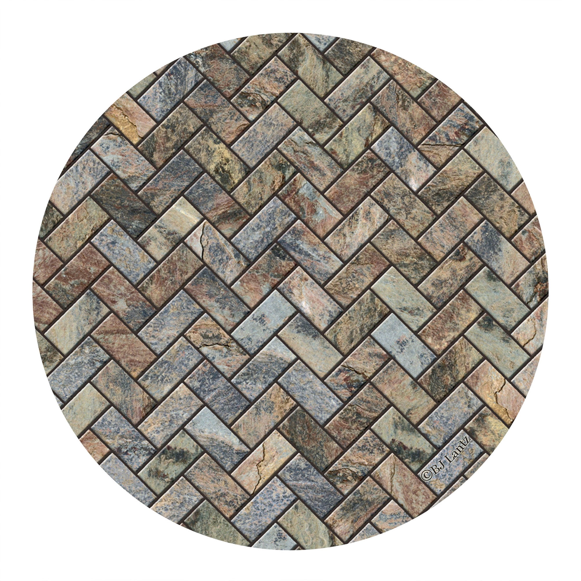 Natural Sandstone Herringbone Pattern Coasters, Set of 4