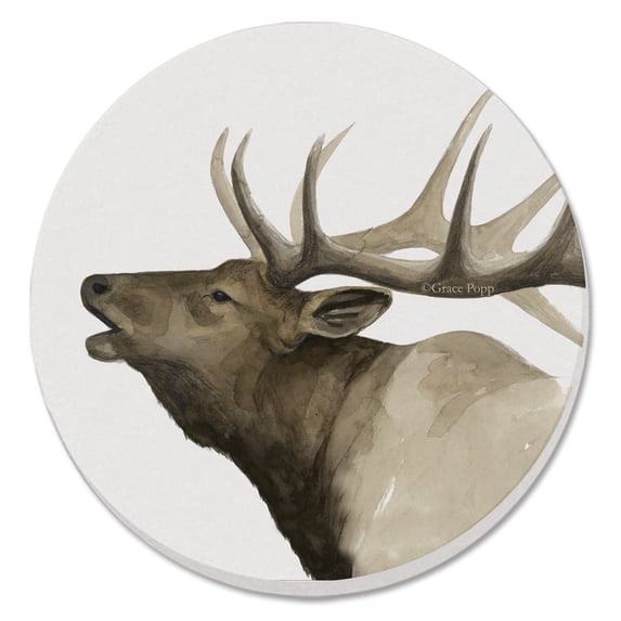 Thirstystone Elk 4-Pack Round Absorbent Stone Coasters