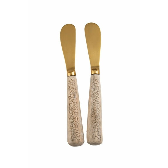 Thirstystone Etched Wood Handled Spreaders Brown