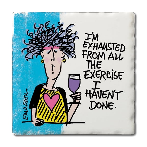 Thirstystone Exercise Single Tumbled Tile Coaster Create Your Own Set