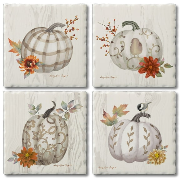 Thirstystone "Fall Pumpkins" 4-Pack Tumbled Tile Coasters