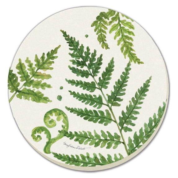 Thirstystone Ferns 4-Pack Round Absorbent Stone Coasters