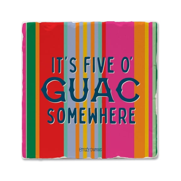 Thirstystone Five O' Guac Somewhere Single Tumbled Tile Stone Coaster Create Your Own Set