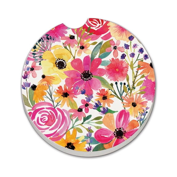 Thirstystone "Floral Frenzy" Single Absorbent Stone Car Coaster