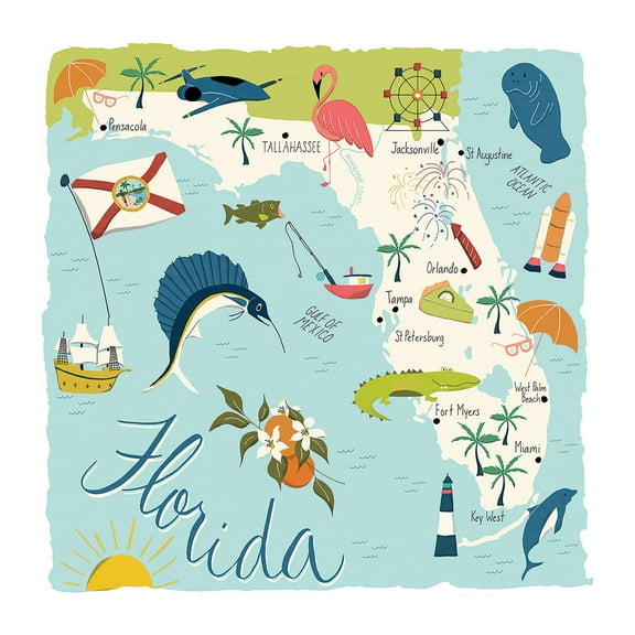 Thirstystone "Florida Home" 4-Pack Tumbled Tile Coasters