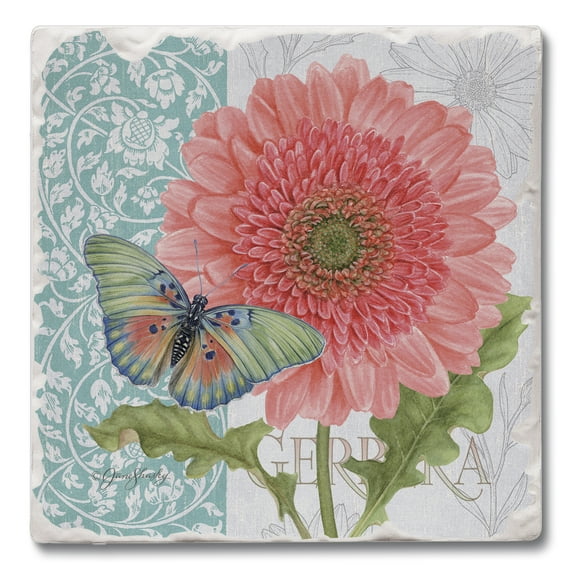Thirstystone "Gerber Daisy" Single Tumbled Tile Coaster