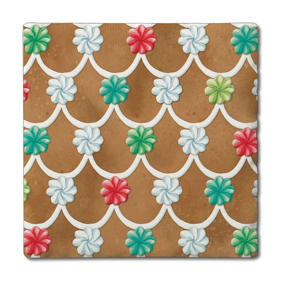 Thirstystone "Gingerbread Rooftop" Single Tumbled Tile Stone Coaster