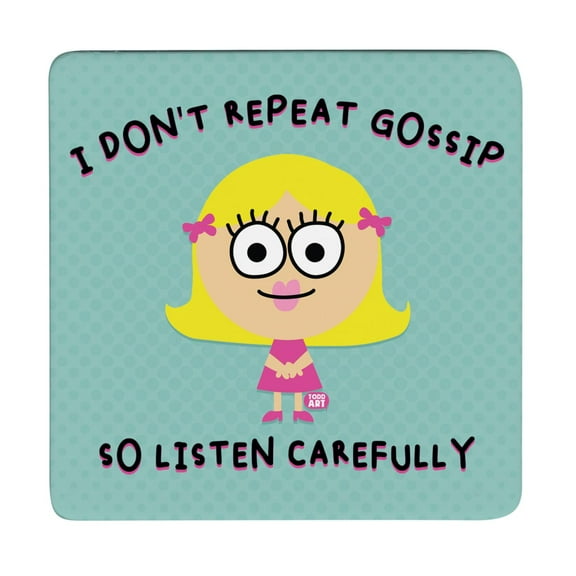 Thirstystone "Gossip" 12-Pack Cork Back Paper Bar Coasters