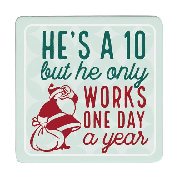 Thirstystone "He's A 10" 12-Pack Cork Back Paper Bar Coasters