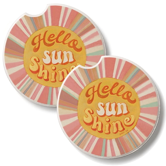 Thirstystone Hello Sunshine 2 Pack Absorbent Car Coasters