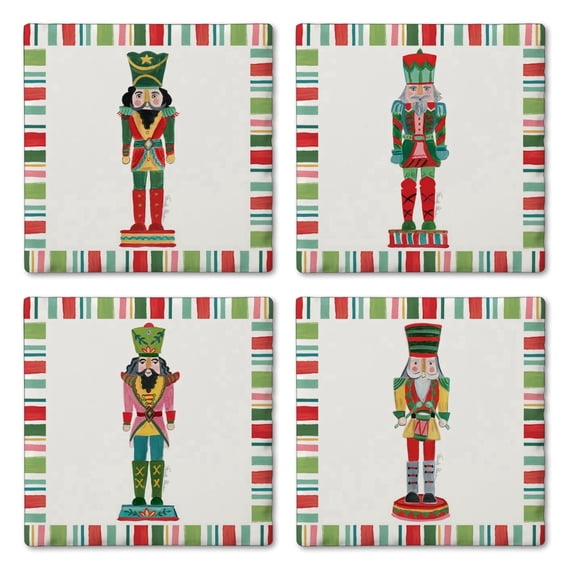 Thirstystone Holiday Nutcracker 4-Pack Assorted Tumbled Tile Coasters