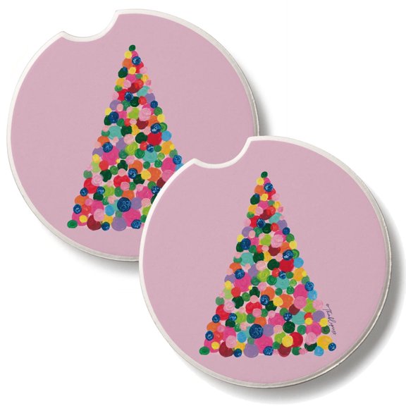 Thirstystone Holiday Pop Tree 2 Pack Absorbent Car Coasters