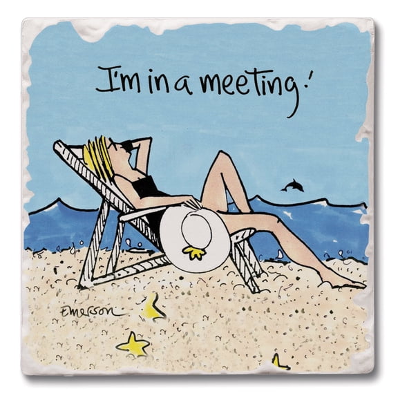 Thirstystone I'm in a Meeting 4-Pack Tumbled Tile Coasters