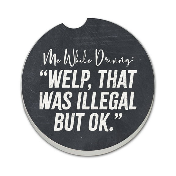 Thirstystone "Illegal" Single Absorbent Stone Car Coaster