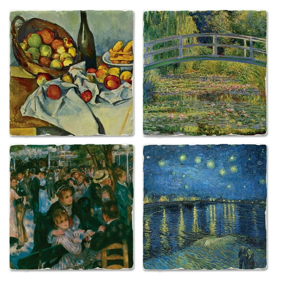 Thirstystone "Impressionists" 4-Pack Assorted Tumbled Tile Coasters