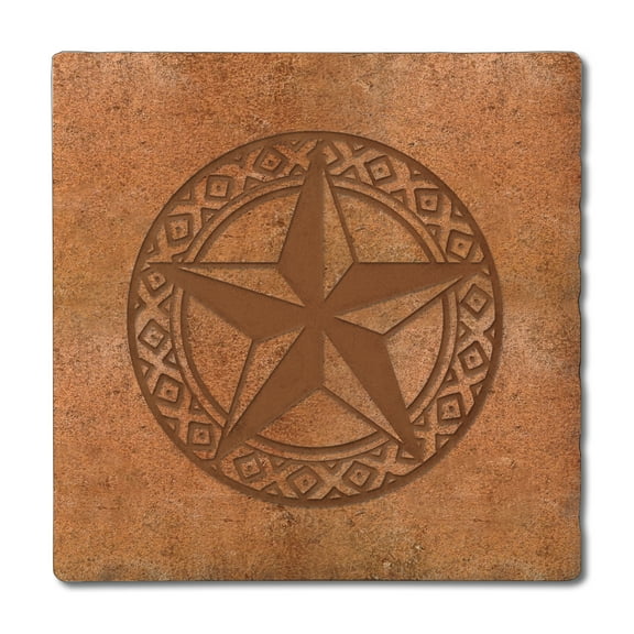 Thirstystone "Leather Lonestar" 4-Pack Absorbent Tumbled Tile Coasters