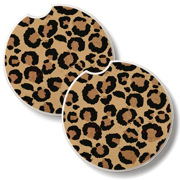 Thirstystone Leopard Print 2 Pack Absorbent Car Coasters