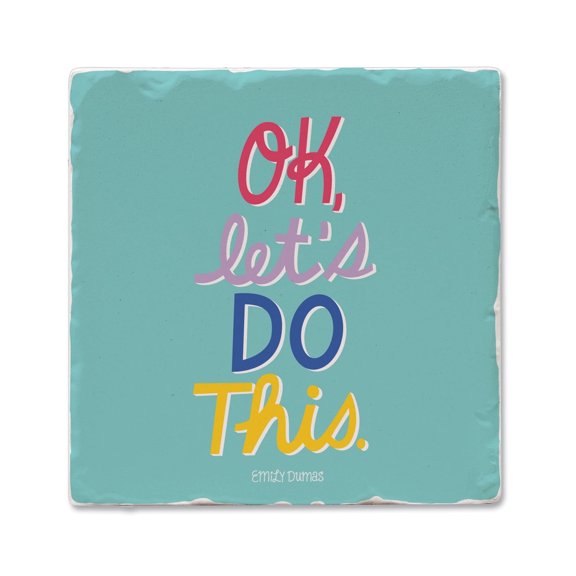 Thirstystone Let's Do This Single Tumbled Tile Stone Coaster Create Your Own Set