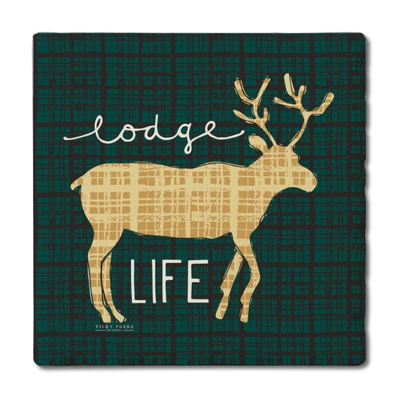 Thirstystone Lodge Life Single Tumbled Tile Stone Coaster Create Your Own Set