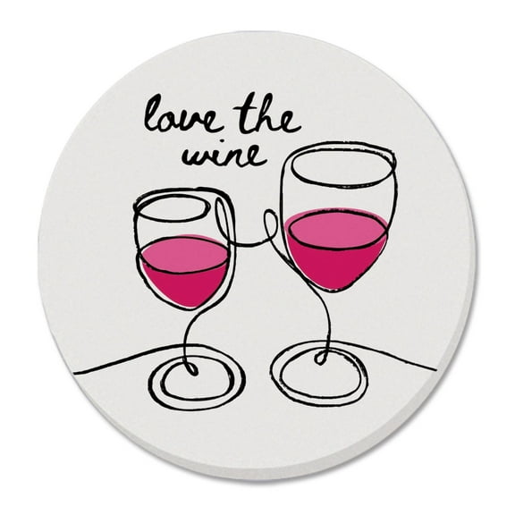 Thirstystone "Love The Wine" Single Round Absorbent Coaster