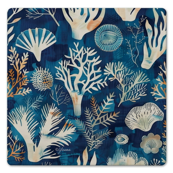 Thirstystone "Maritime Mosaic" Decorative Cork Backed Stone Trivet 8" Square