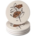 thumbnail image 1 of Thirstystone Mocha Flower 4-Pack Round Stone Coasters, 1 of 7