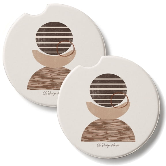 Thirstystone Mocha Geo 2 Pack Absorbent Car Coasters