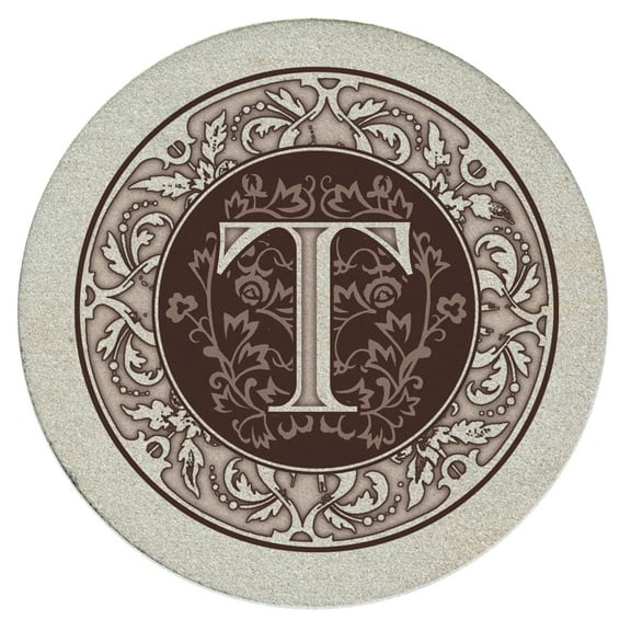 Thirstystone 4-Pack Monogram Letter T Natural Sandstone Coasters