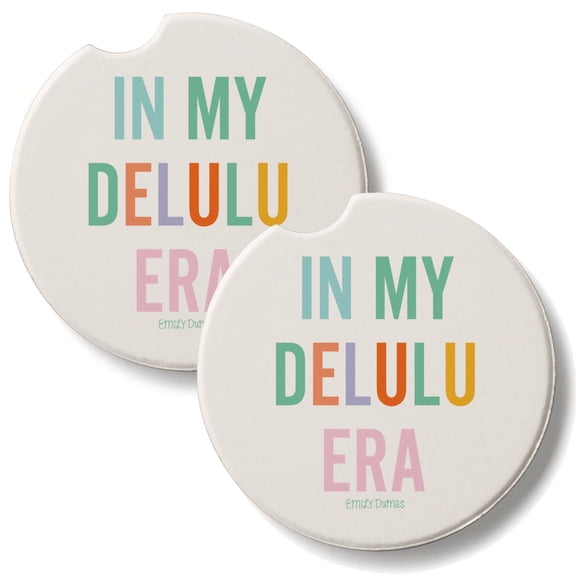 Thirstystone My Delulu Era 2 Pack Absorbent Car Coasters
