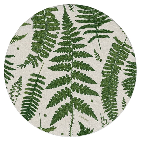 Thirstystone Natural Ferns Round Natural Sandstone Coaster 4-Pack