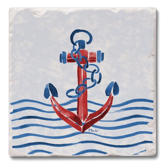 Thirstystone Nautical Anchor Single Tumbled Tile Coaster Create Your Own Set