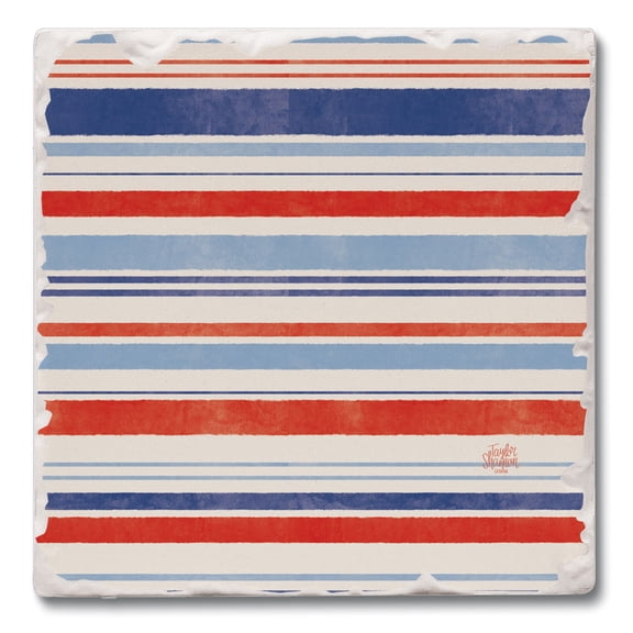 Thirstystone Nautical Stripe Single Tumbled Tile Coaster Create Your Own Set