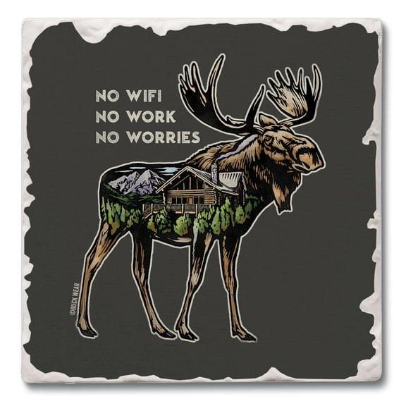 Thirstystone "No Worries" Single Tumbled Tile Stone Coaster