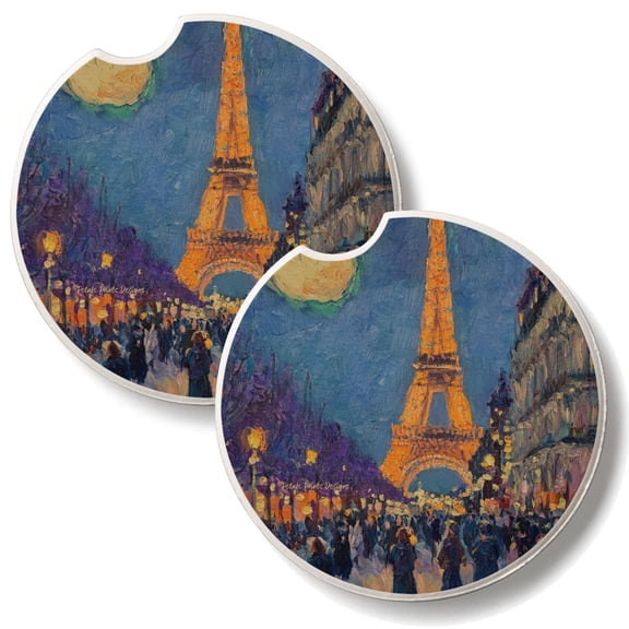 Thirstystone Paris Street Scene 2 Pack Absorbent Car Coasters